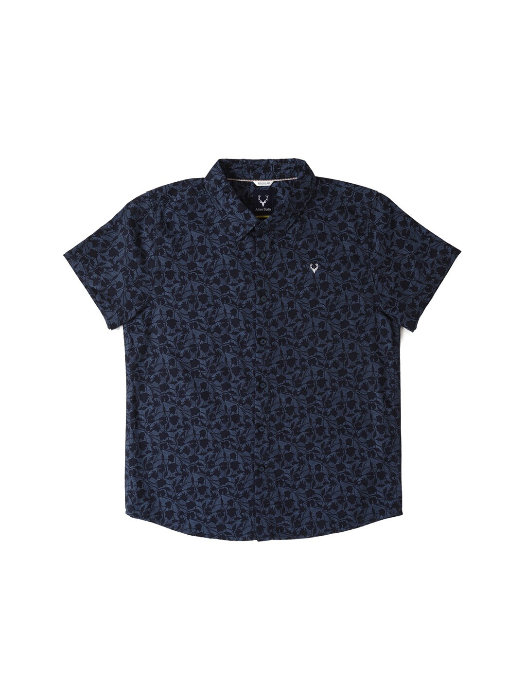 

Allen Solly Junior Boys Floral Opaque Printed Cotton Casual Shirt, Navy blue