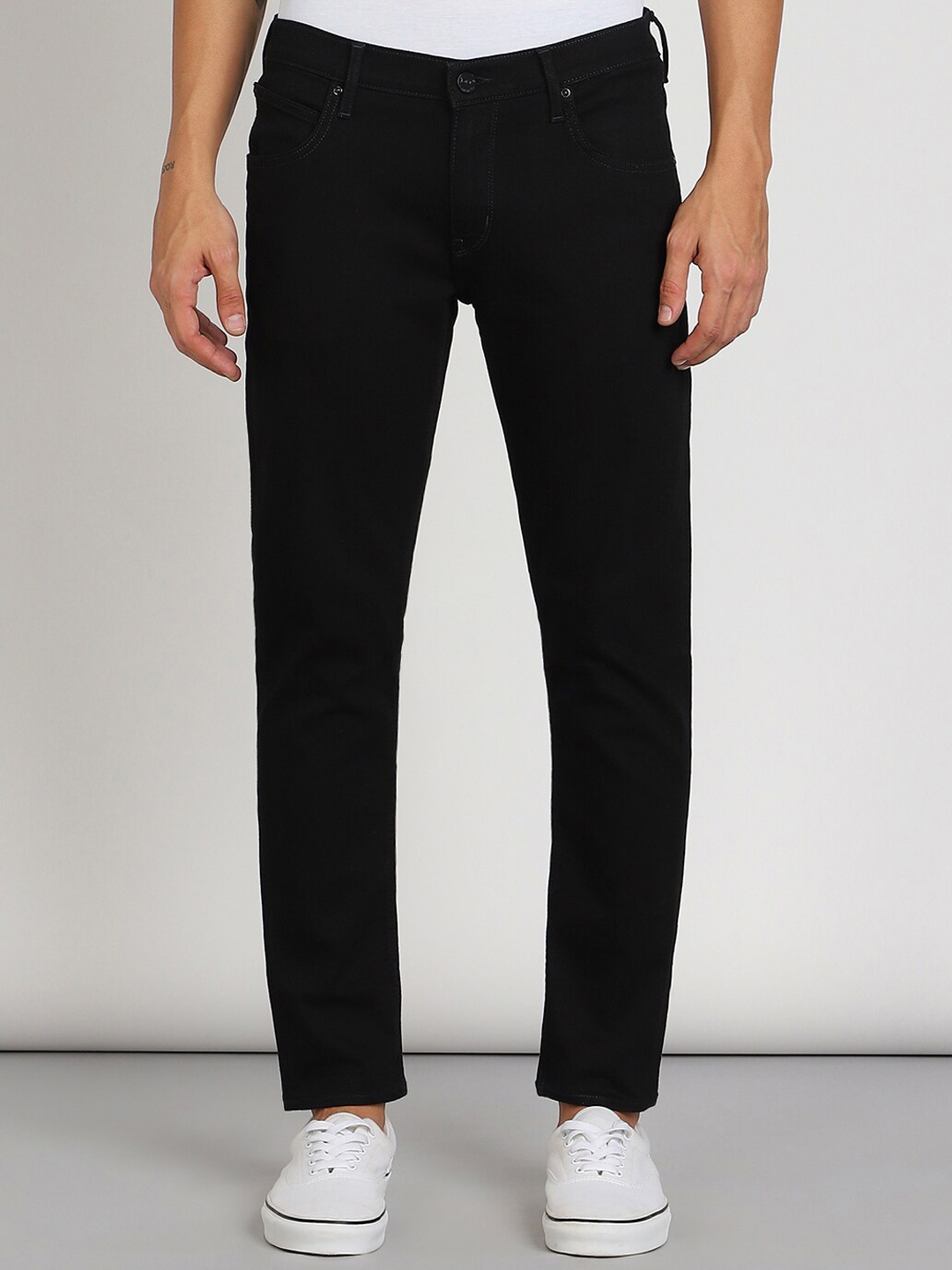 

Lee Men Skinny Fit Low-Rise Stretchable Jeans, Black