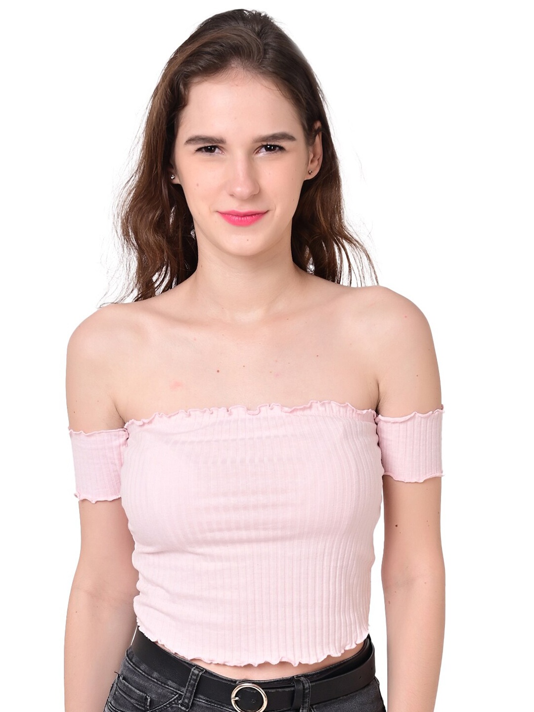 

NoBarr Off-Shoulder Bardot Top, Pink
