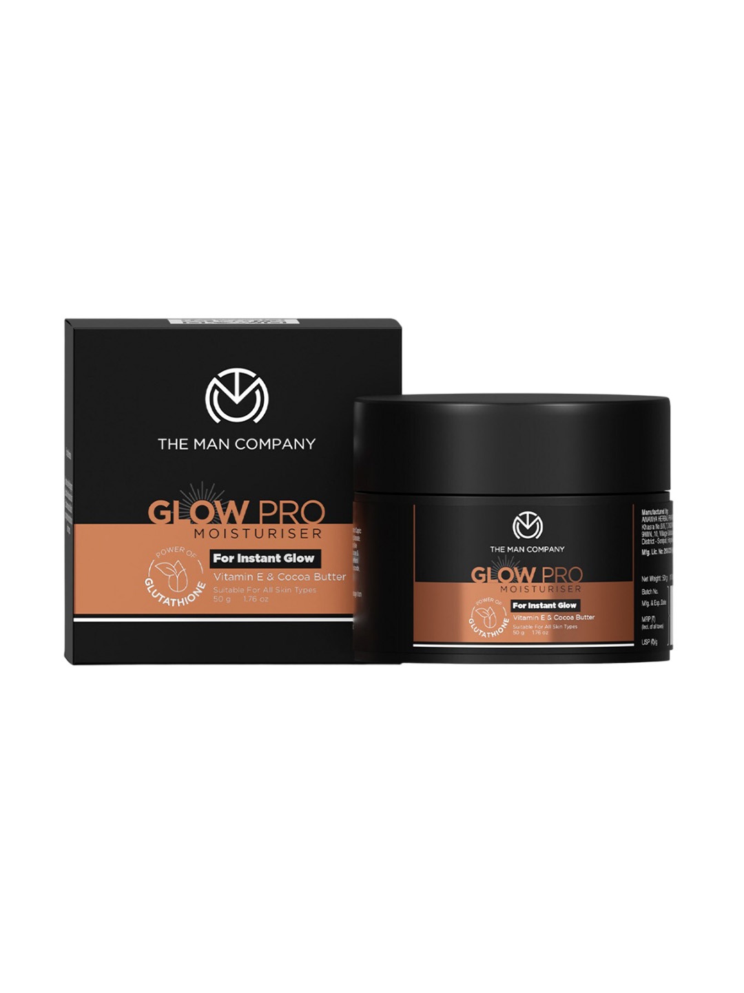 

THE MAN COMPANY Glow Pro Moisturizer For Instant Glow & Deep Hydration - 50g, Black