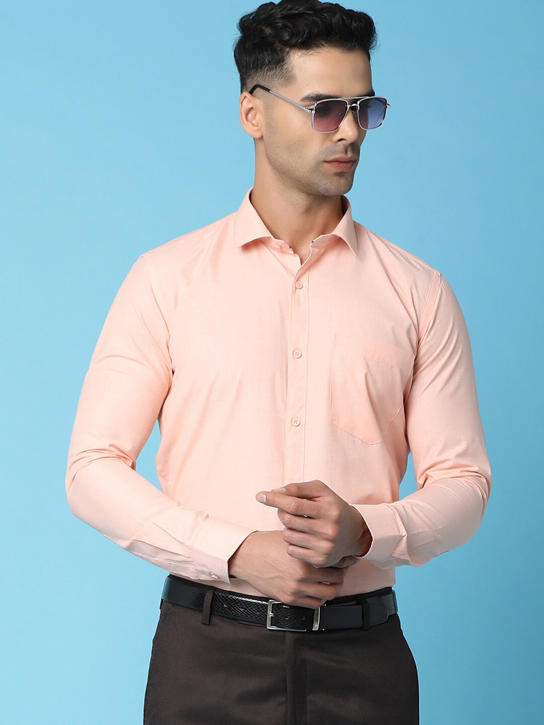 

V-Mart Spread Collar Long Sleeves Regular Fit Formal Shirt, Orange