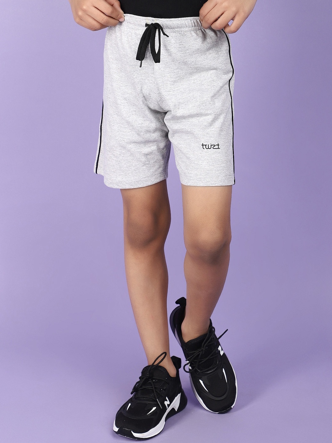 

V-Mart Boys Mid Rise Cotton Shorts, Grey