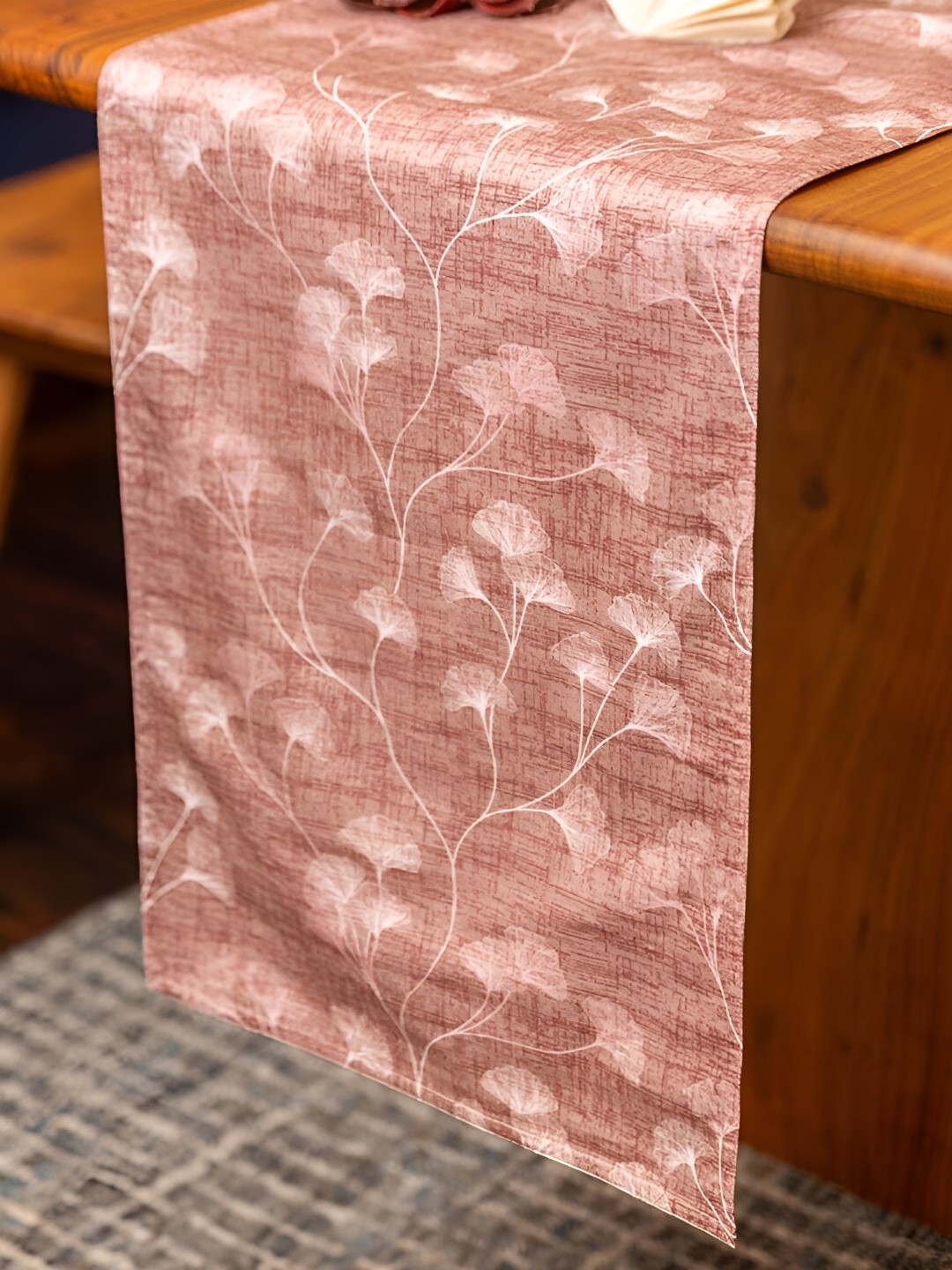 

Eris Home Brown Printed Pure Cotton Table Runner
