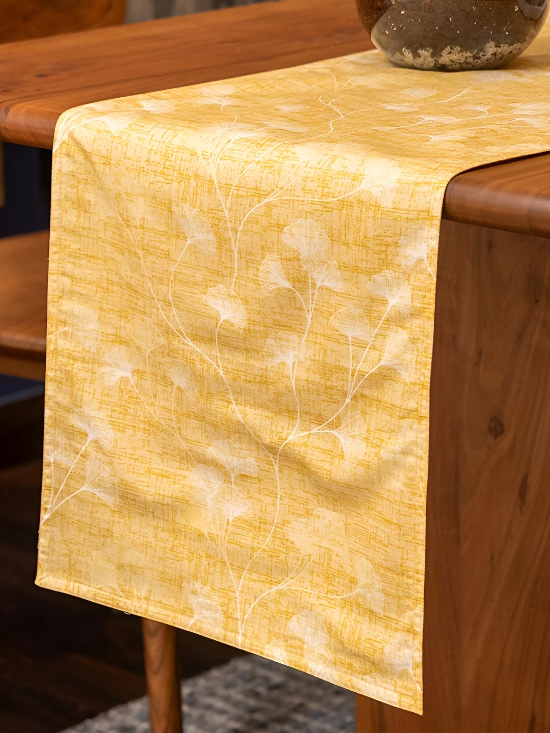 

Eris Home Mustard Yellow Printed Pure Cotton Table Runners