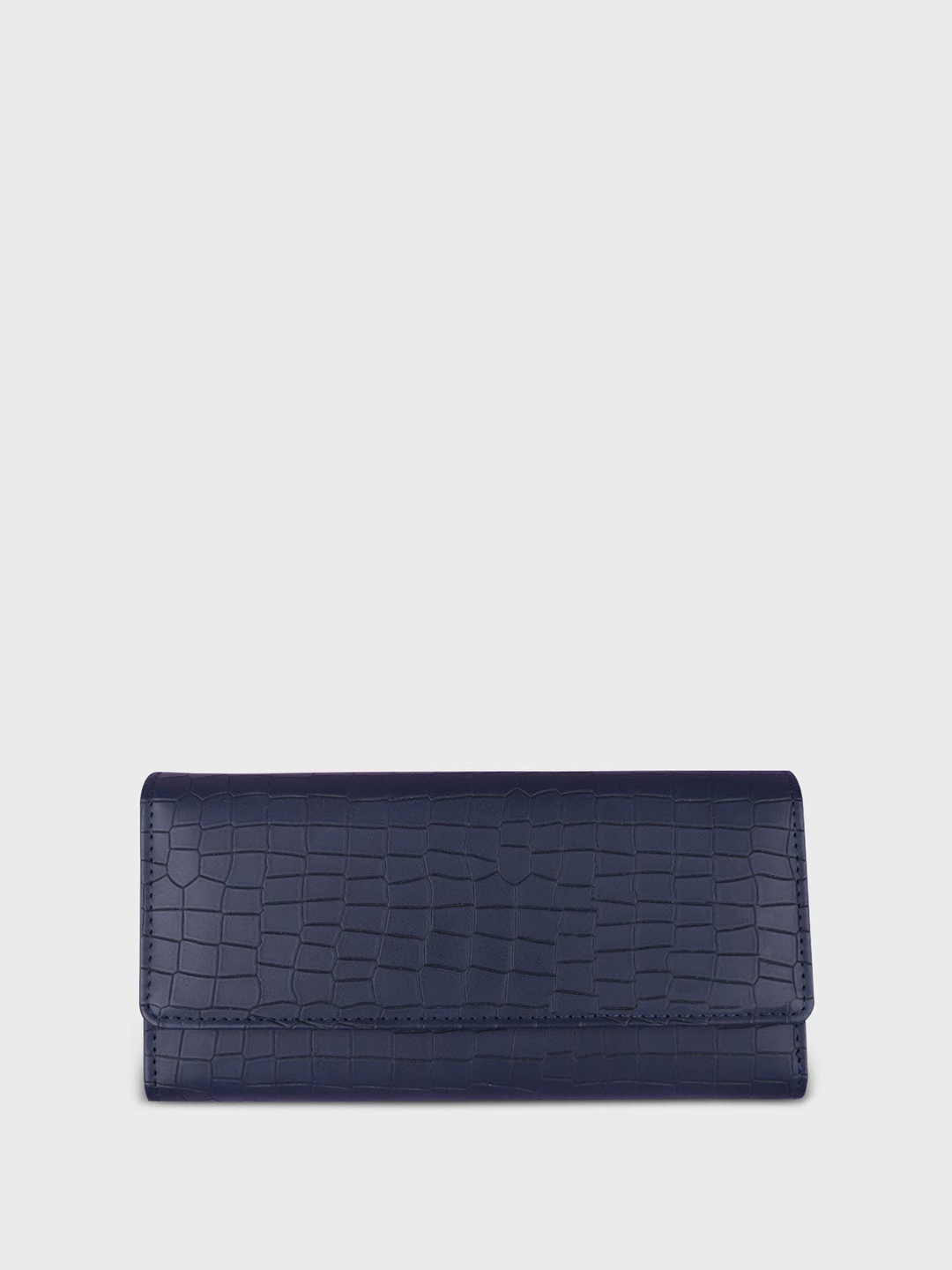 

The Wallet Store Animal Textured Foldover Clutch, Blue