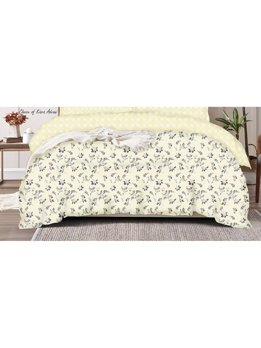 

Signature Yellow & Black Set of 2 Floral Microfiber AC Room 354 GSM Single Bed Comforter