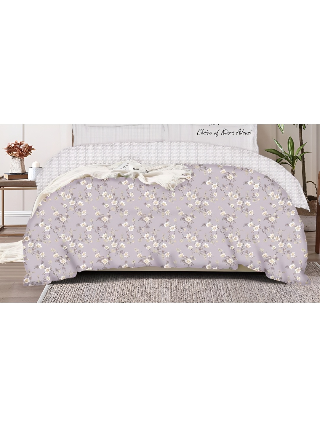 

Signature Grey & White 2 Pieces Floral Microfiber AC Room 354 GSM Single Bed Comforters