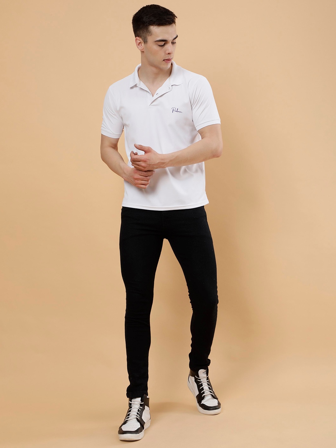 

PockMAN Comfort Polo Collar Bio Finish T-shirt, White