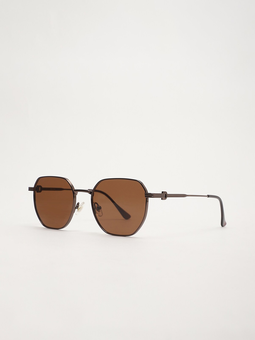 

THE BEAR HOUSE Men Hexagon Sunglasses BSG-BAERUM-BR-, Brown