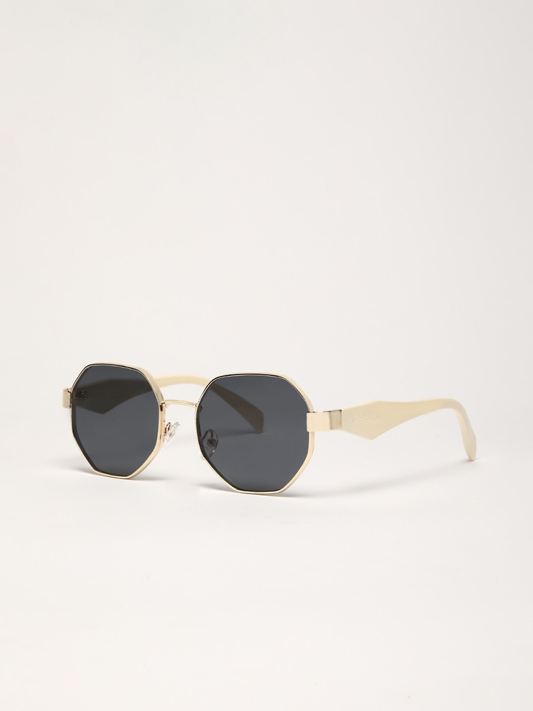 

THE BEAR HOUSE Men Hexagon Sunglasses BSG-CRALO-CR-, Black