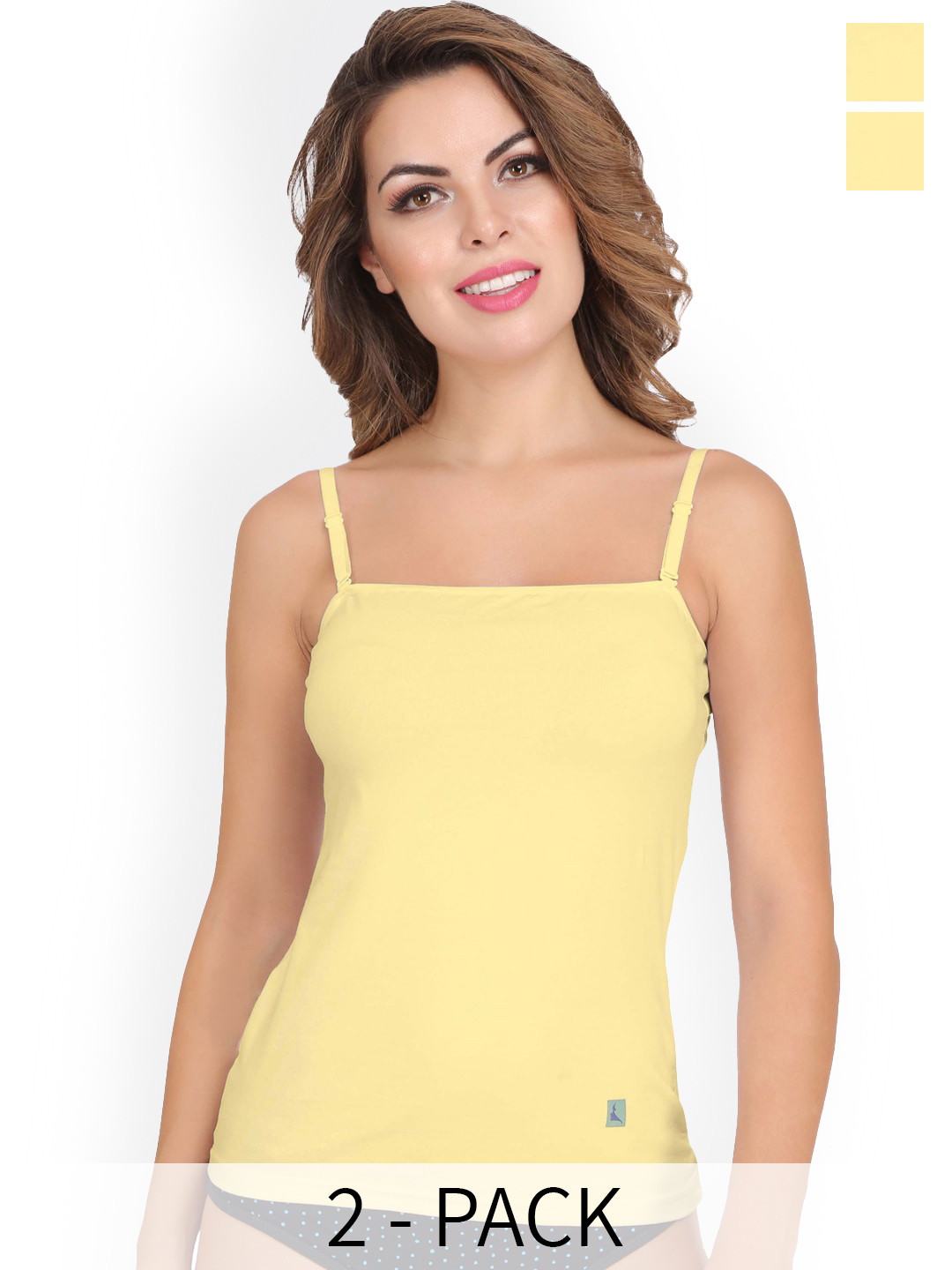 

Eve's Beauty Pack Of 2 Cotton Camisoles, Cream