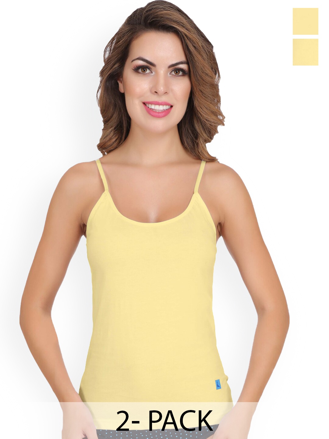 

Eve's Beauty Pack Of 2 Pure Cotton Camisoles, Cream