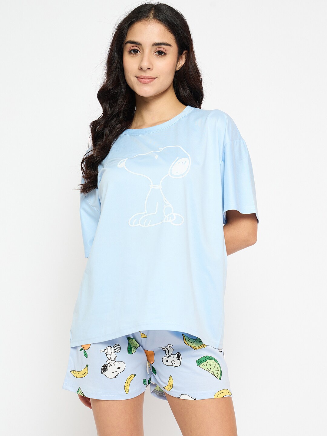 

Camey Women Printed Night suit, Blue