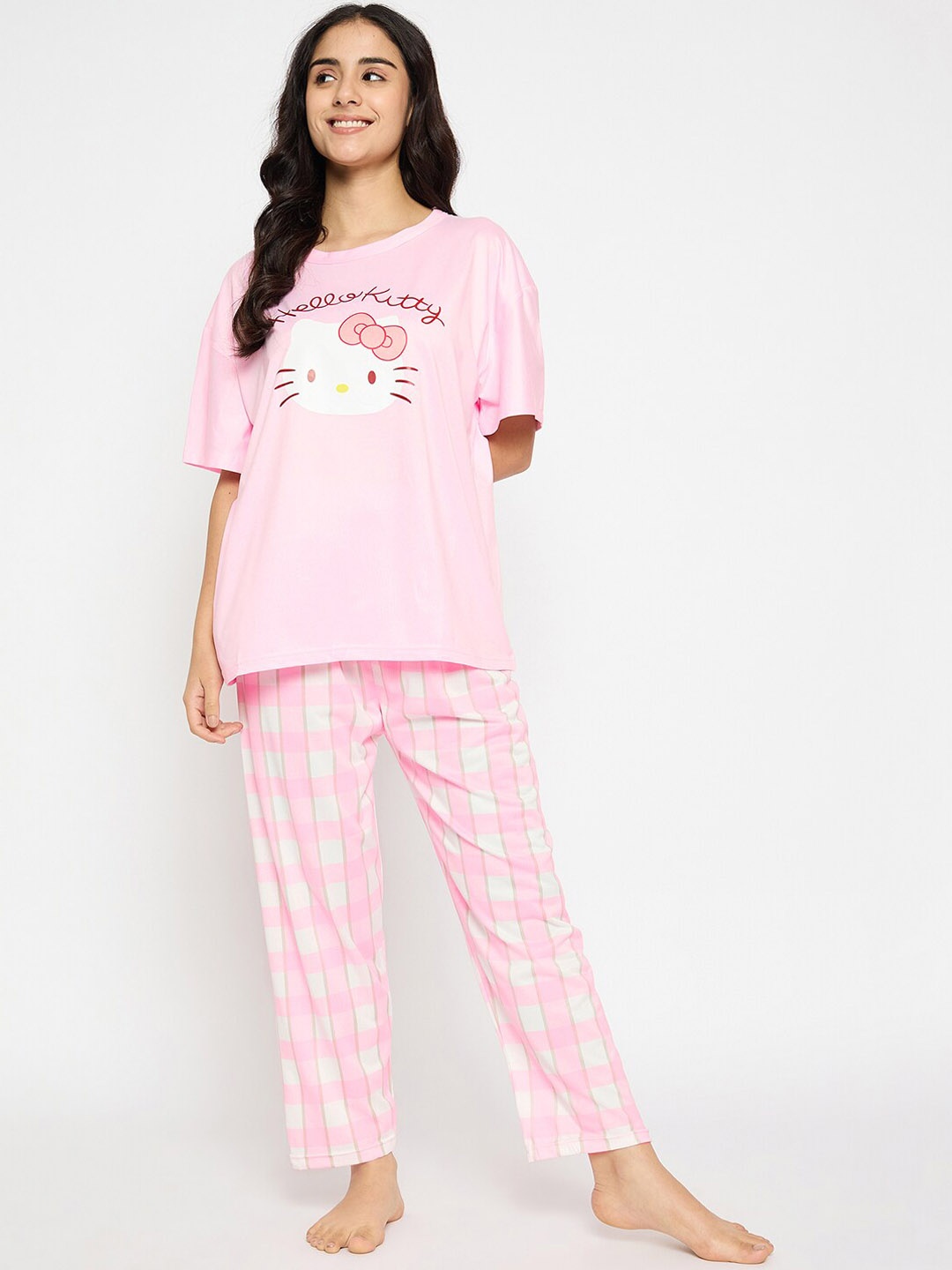 

Camey Women Printed Night suit, Pink