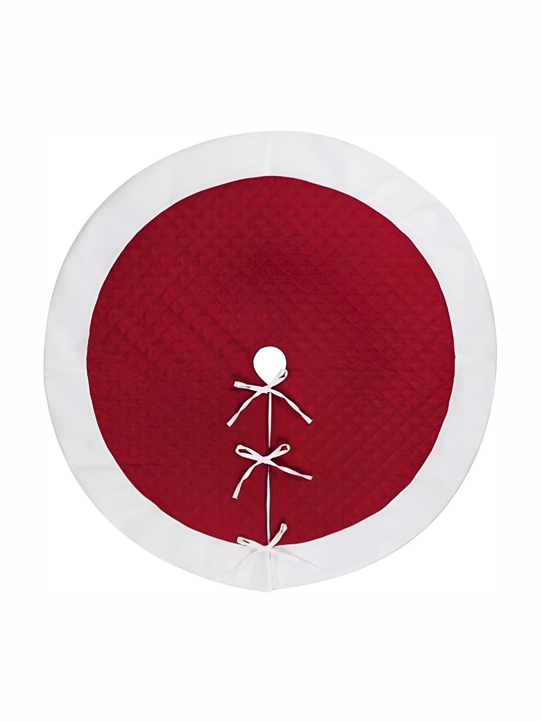 Home Heart Red & White Quilted Round Christmas Tree Skirt