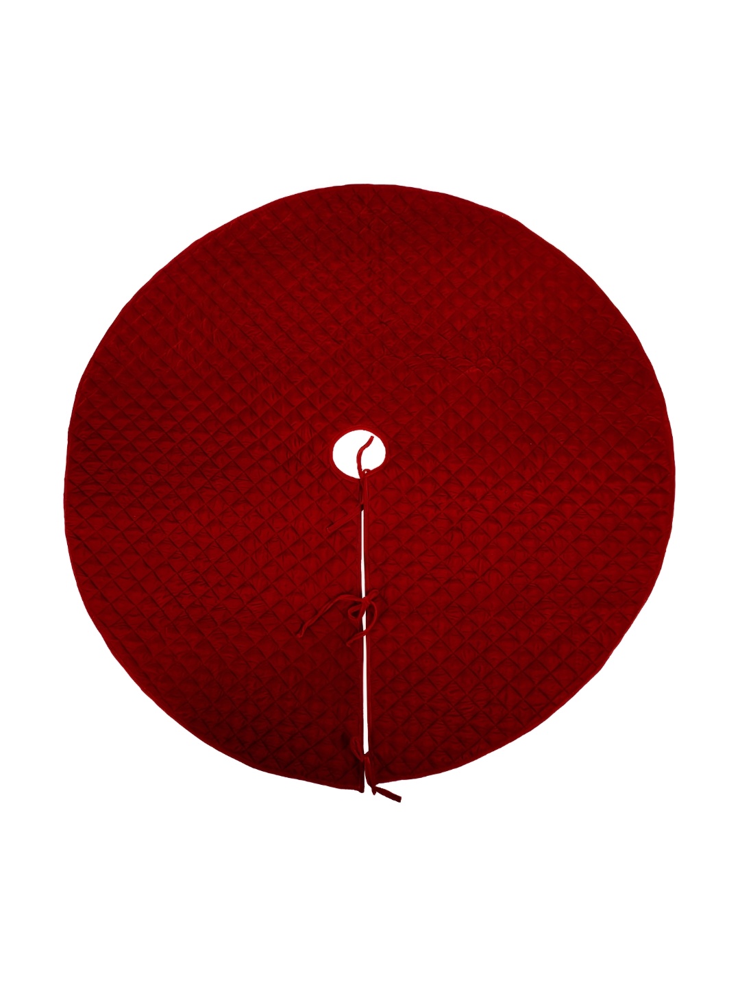

Home Heart Burgundy Quilted Velvet Round Christmas Tree Skirt