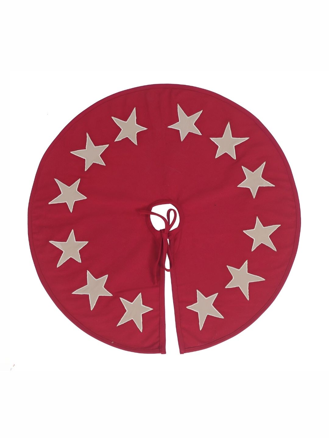 

Home Heart Red & Grey Applique Round Cotton Christmas Tree Skirt Festive Decor