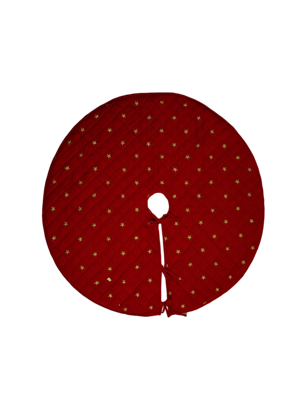 Home Heart Burgundy Embroidered Velvet Round Christmas Tree Skirt