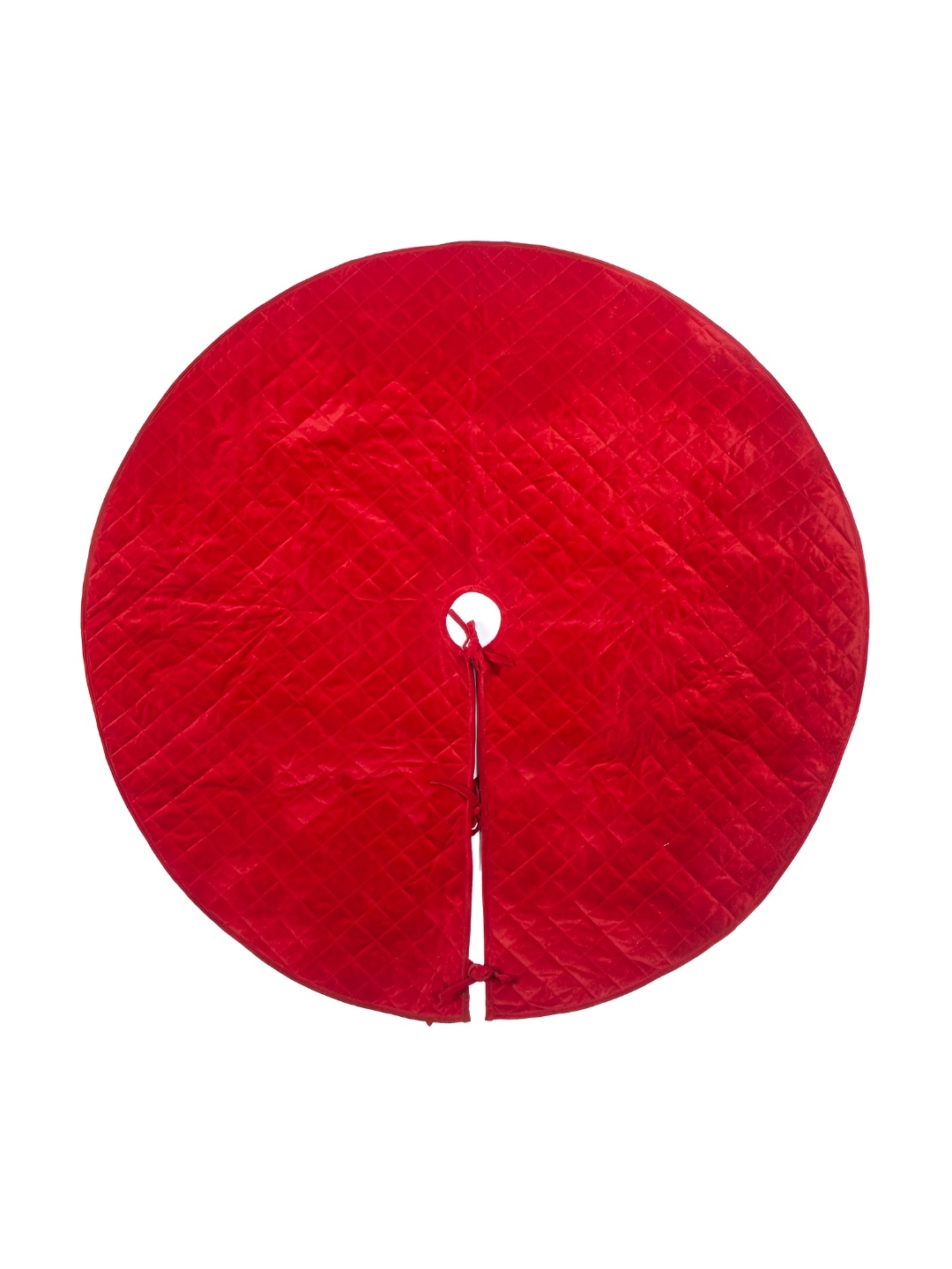 

Home Heart Red Quilted Double Layered Christmas Tree Skirt Festive Decor
