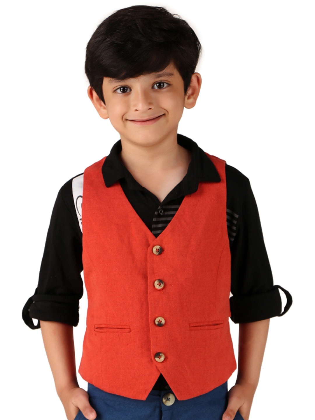 

Miyo Boys Waist Coat, Red