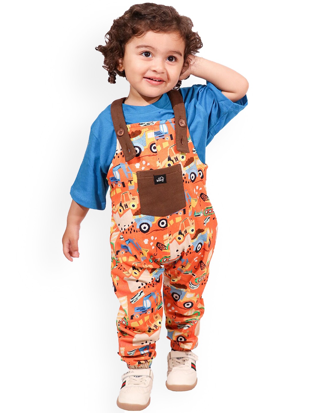 

Whistle & Hops Kids Comforable Construction Casual Dungaree, Orange