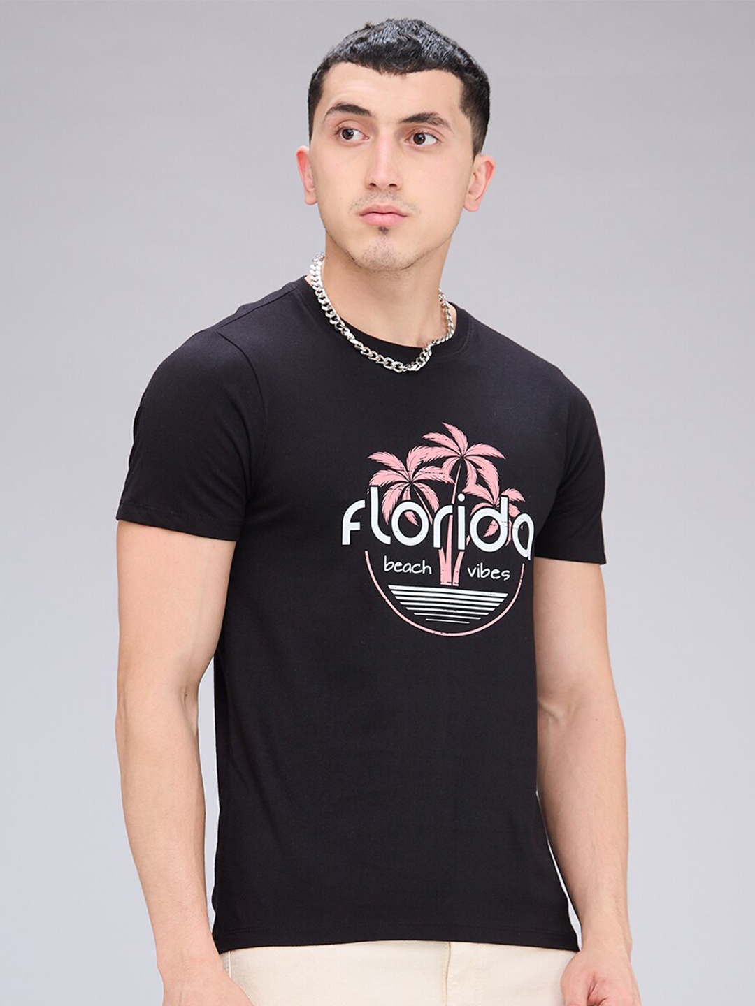 

NOIRA People & Places Printed Cotton T-shirt, Black