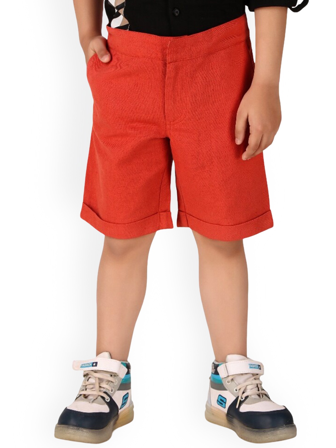 

Miyo Boys Knee Length Chino Shorts, Red