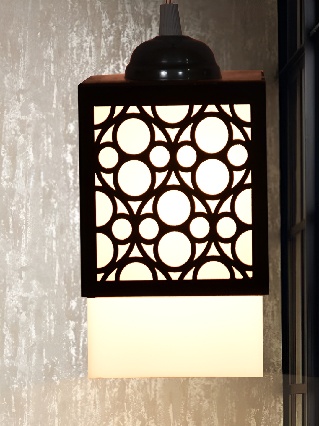 

1ST TIME Black 2 Pieces Textured Traditional Wooden Ceiling Lamp