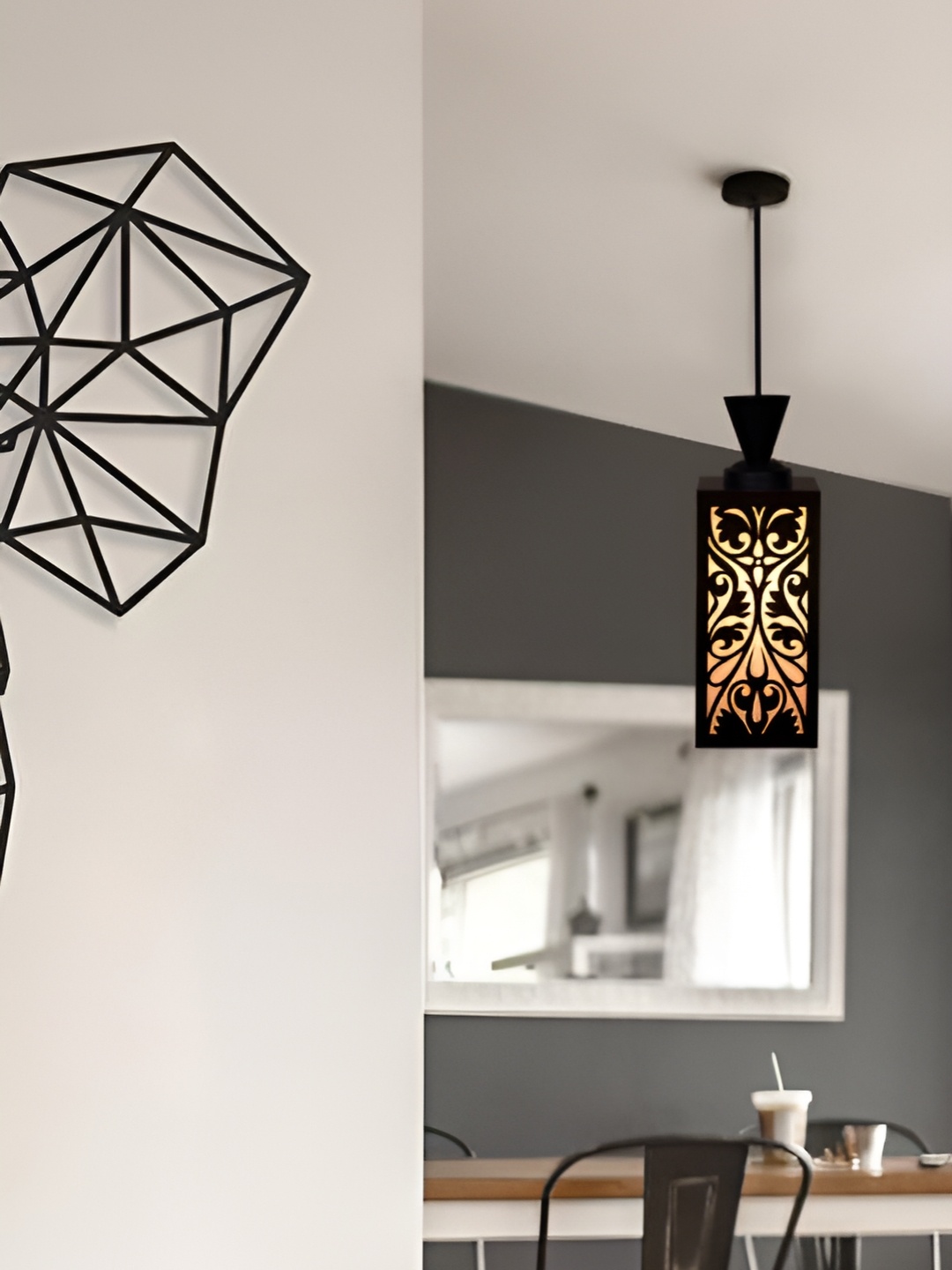 

1ST TIME Brown & White Textured Wooden Traditional Ceiling Lamps