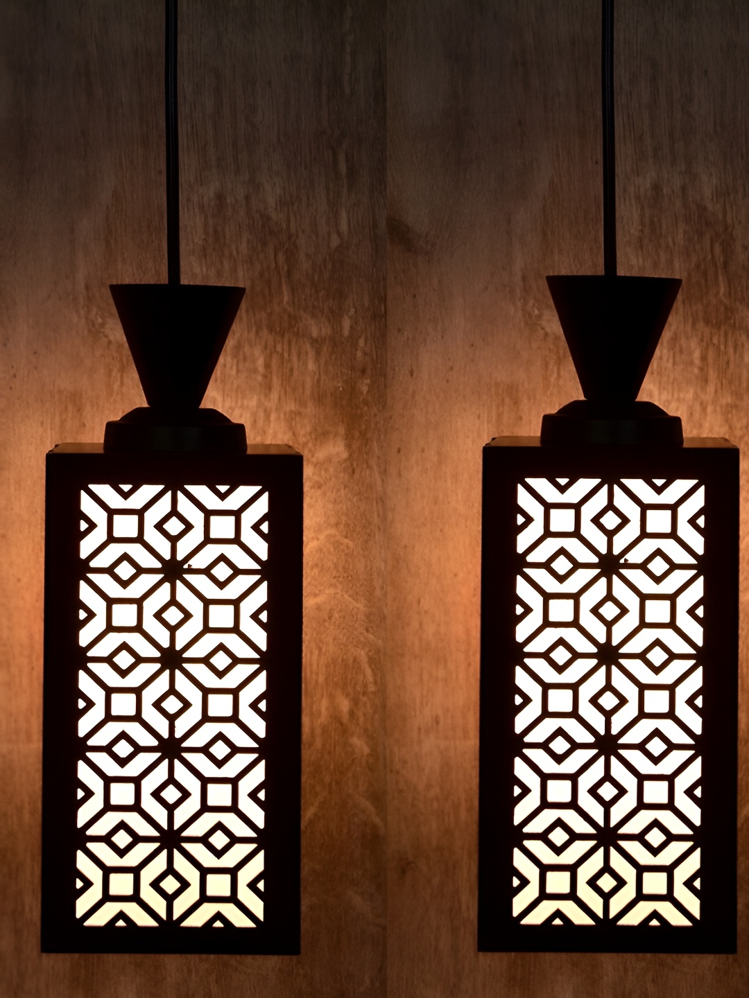 

1ST TIME Brown and White 2 Pieces Textured Traditional Ceiling Lamps
