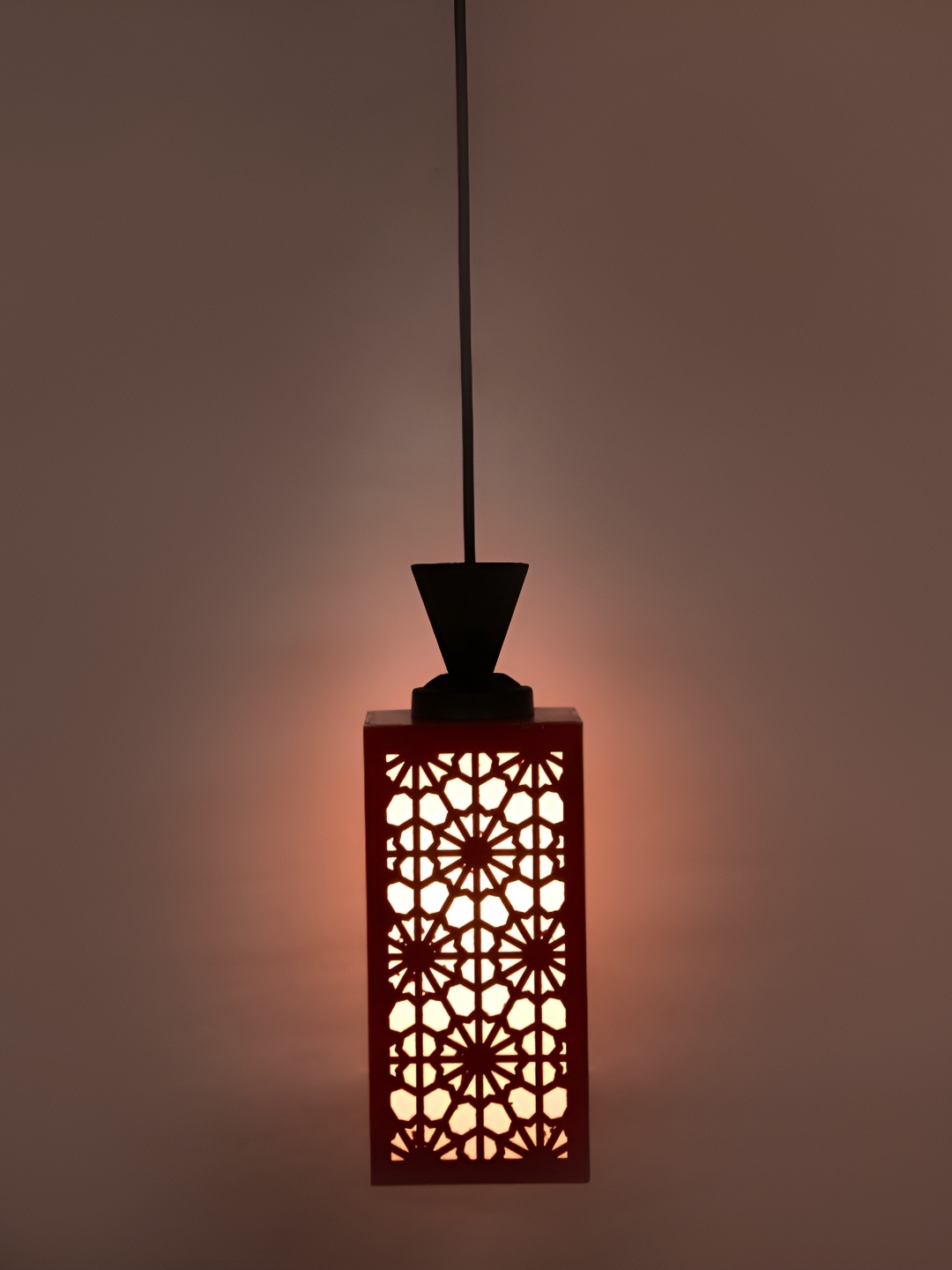 

1ST TIME Red Textured Contemporary Wooden Ceiling Lamp