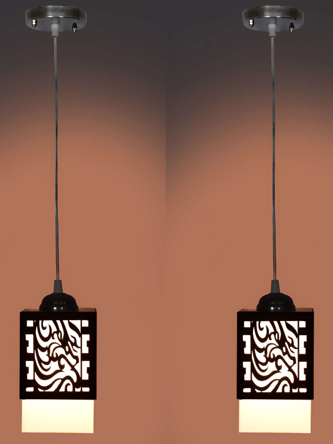 

1ST TIME Black 2 Pieces Textured Contemporary Rectangle Shaped Ceiling Lamp