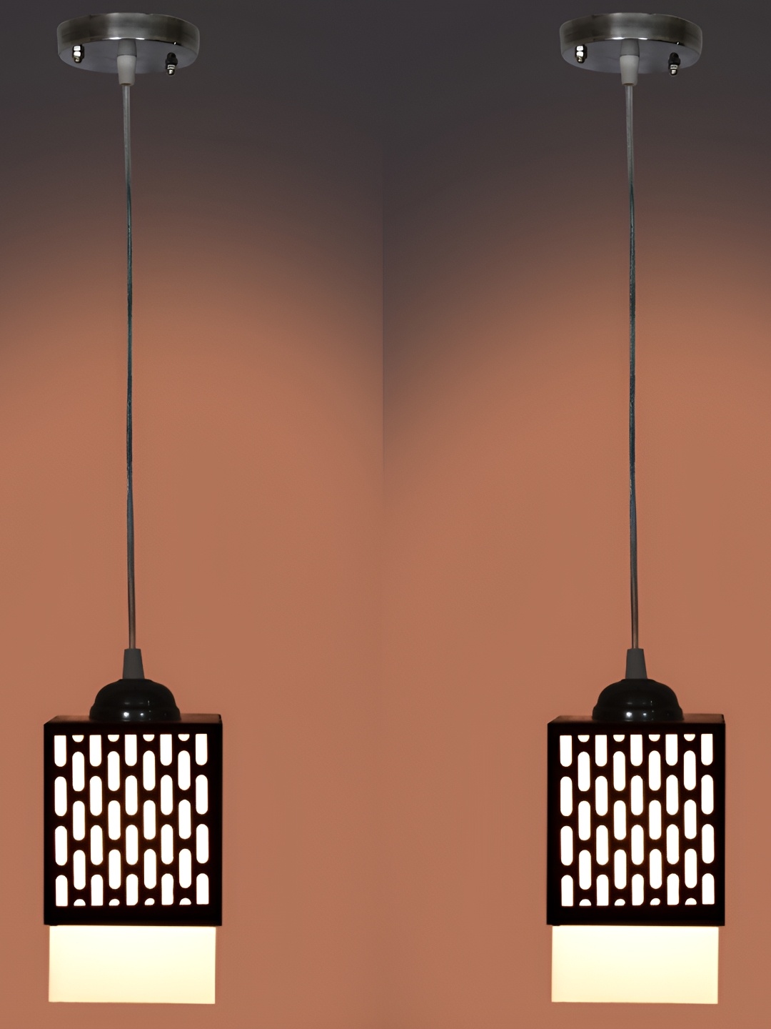

1ST TIME Black 2 Pcs Textured Traditional Ceiling Lamp