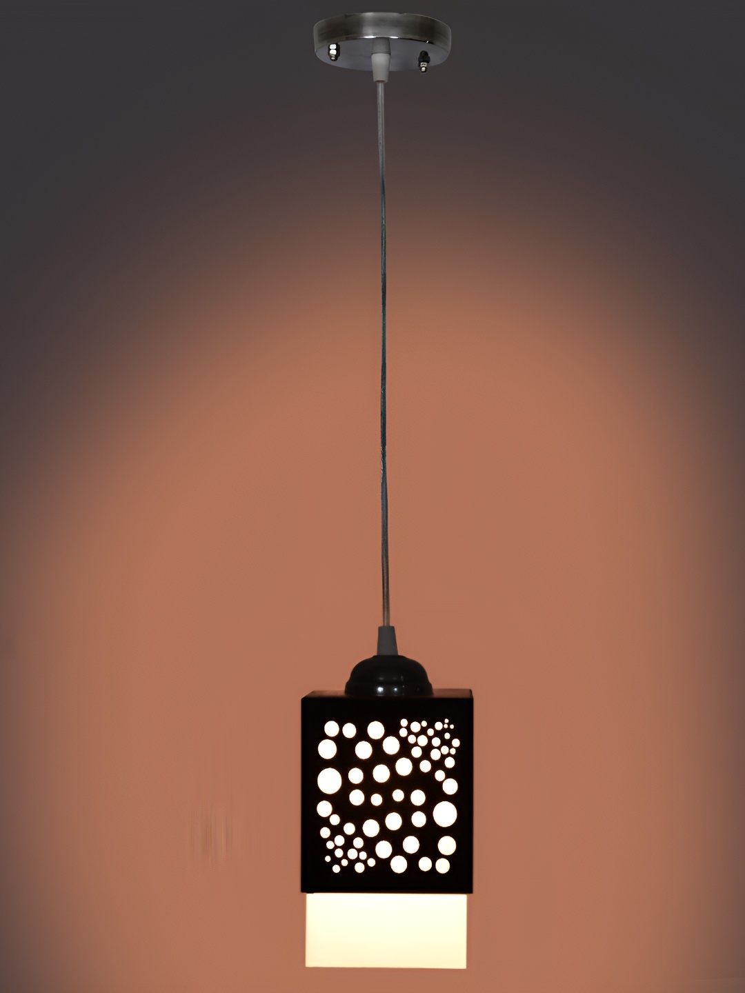 

1ST TIME Brown & White Textured Wooden Traditional Ceiling Lamp