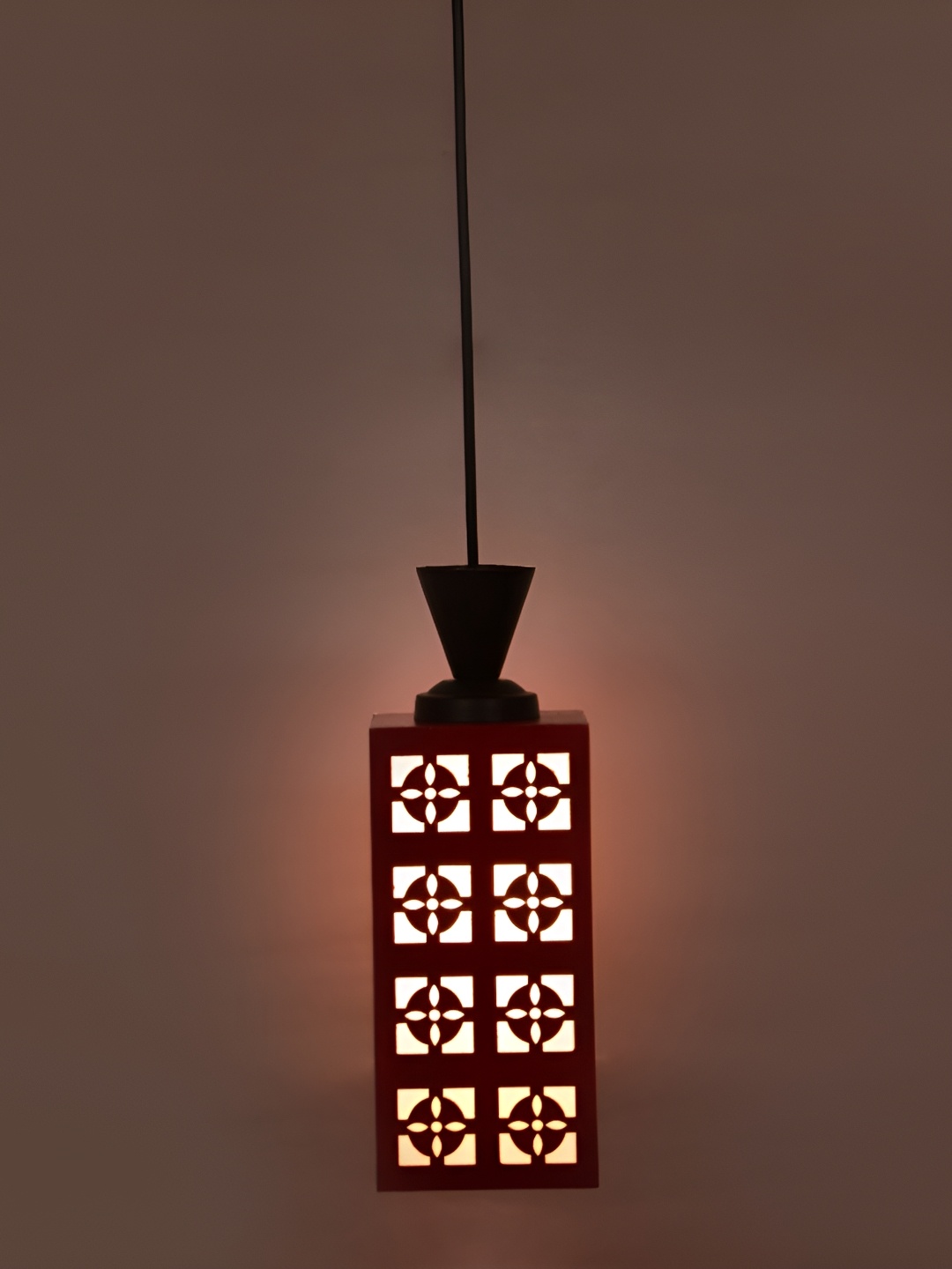 

1ST TIME Red Textured Wooden Traditional Ceiling Lamp
