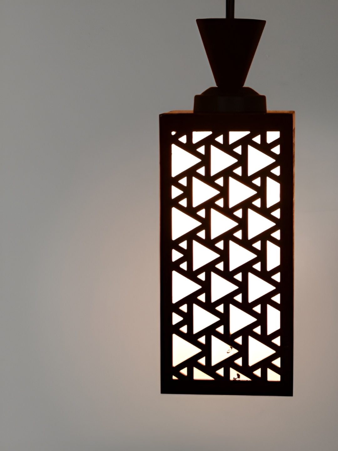 

1ST TIME Brown & White Textured Wooden Traditional Ceiling Lamp