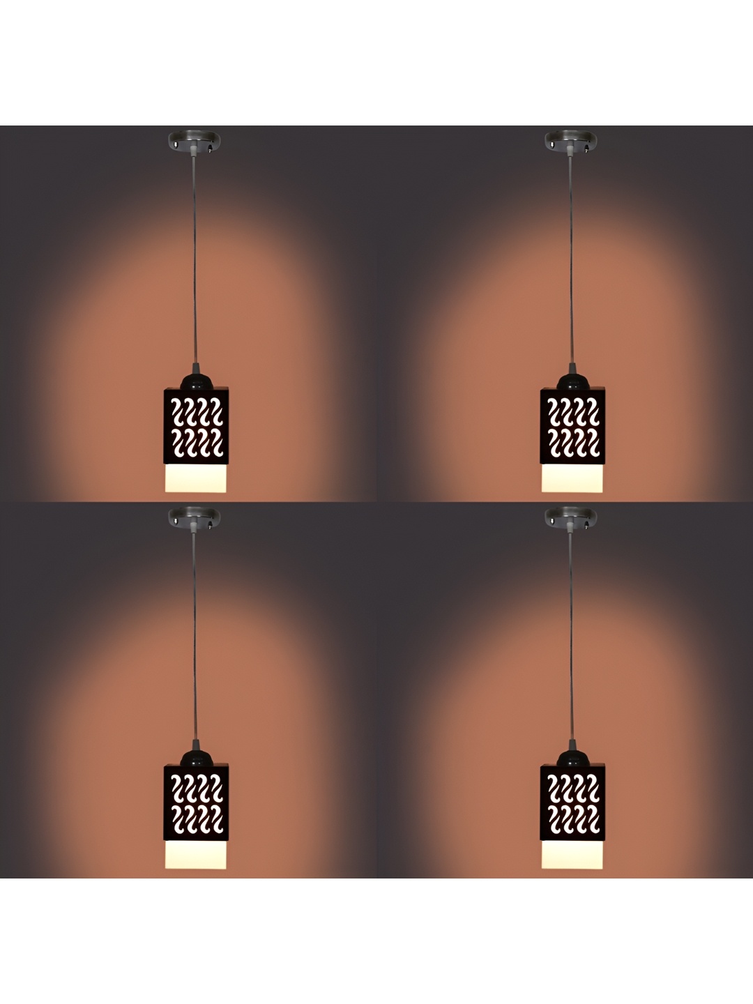 

1ST TIME Black 4 Pcs Textured Traditional Ceiling Lamp
