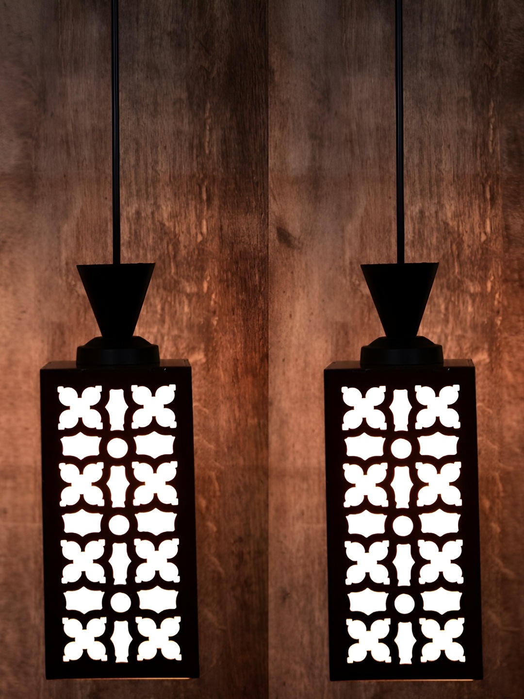

1ST TIME Brown 2 Pieces Textured Contemporary Rectangle Shaped Ceiling Lamp
