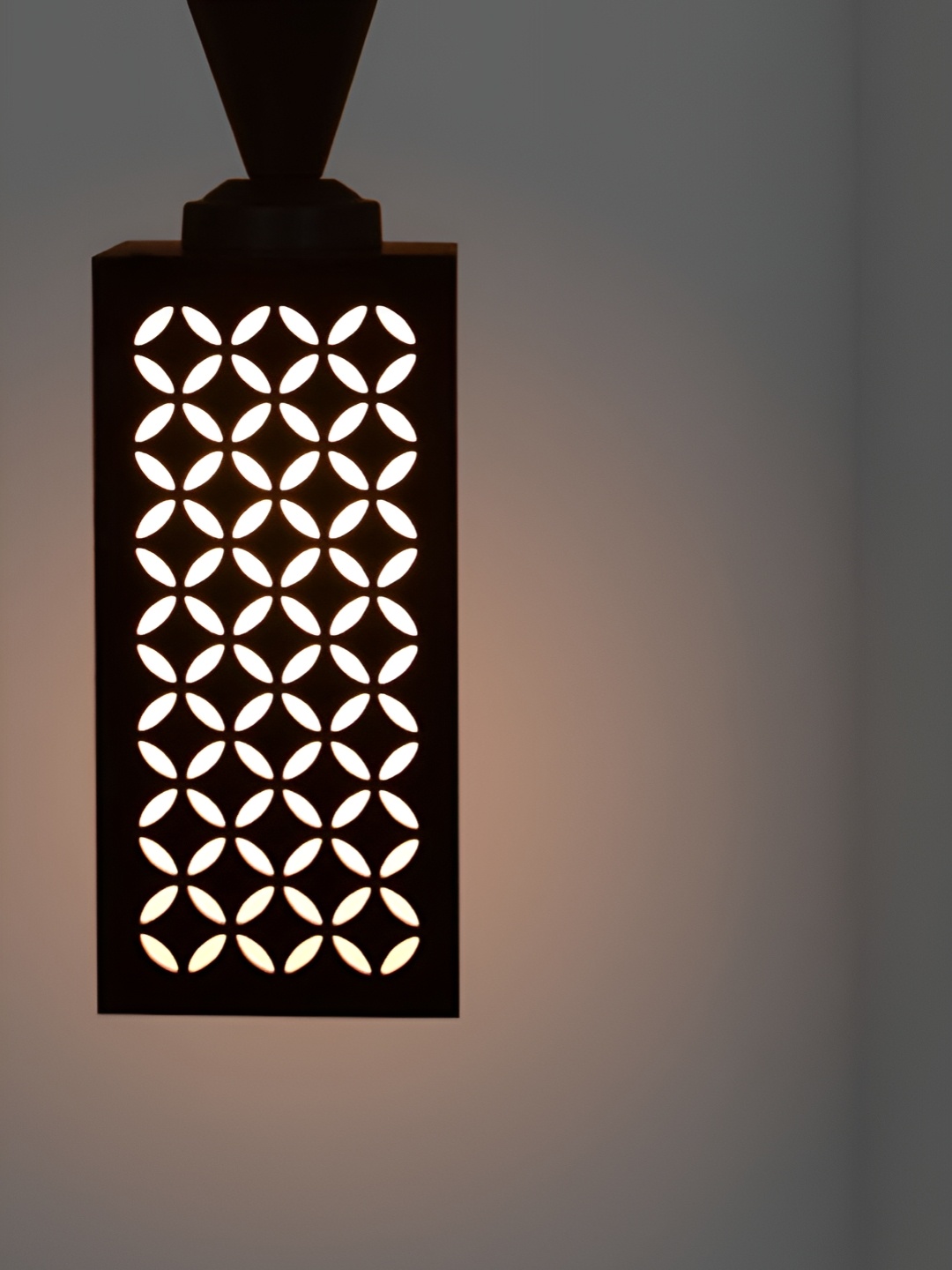 

1ST TIME Brown Textured Rectangle Contemporary Wooden Ceiling Lamp