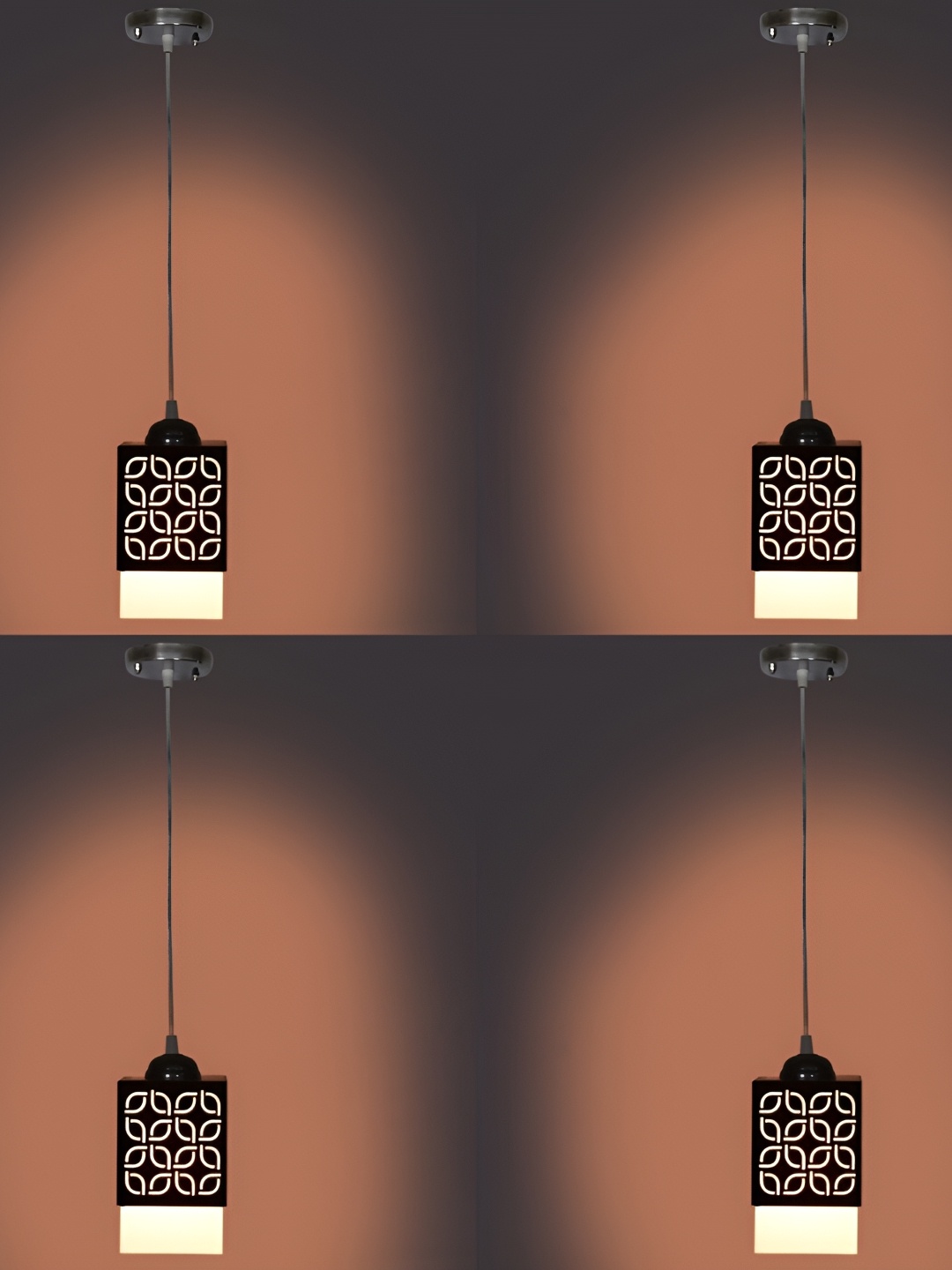 

1ST TIME Black 4 Pieces Textured Contemporary Rectangle Shaped Ceiling Lamp