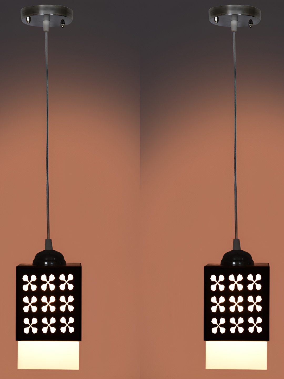 

1ST TIME Black 2 Pieces Textured Contemporary Rectangle Shaped Ceiling Lamp