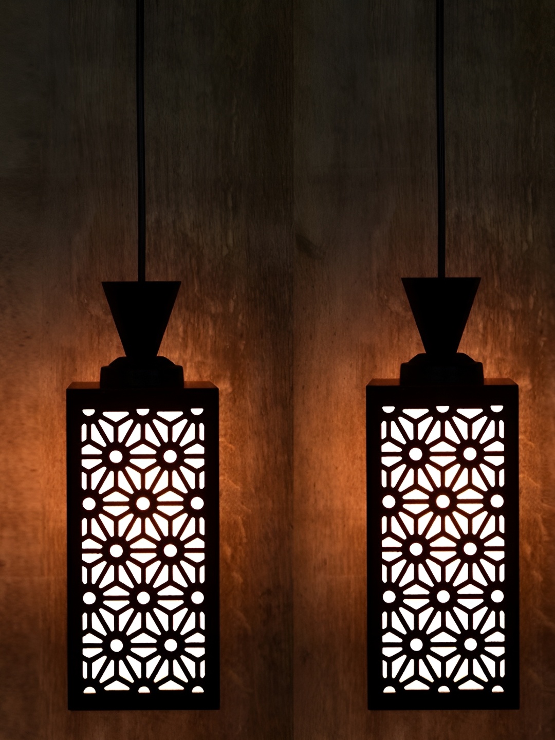 

1ST TIME Brown 2 Pieces Textured Contemporary Rectangle Shaped Ceiling Lamp