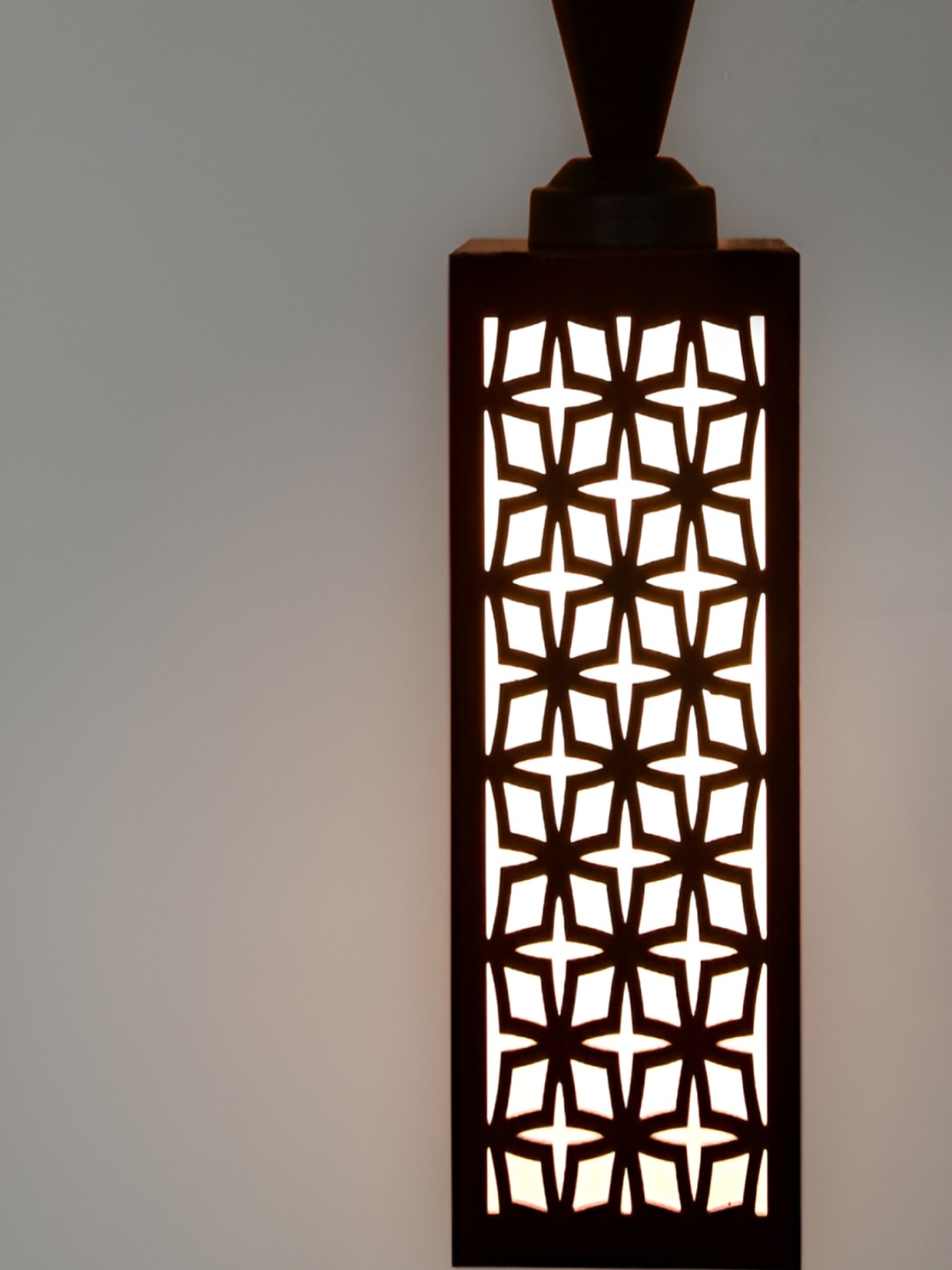 

1ST TIME Brown Textured Wooden Rectangle Contemporary Ceiling Lamp