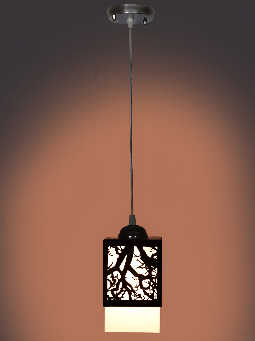 

1ST TIME Black & White Wooden Textured Traditional Ceiling Lamp