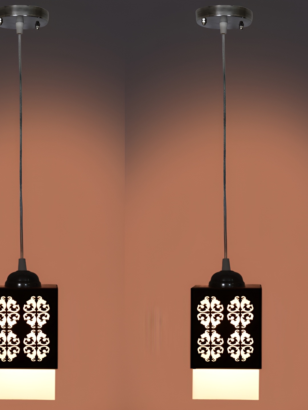 

1ST TIME Black 2 Pcs Rectangular Textured Ceiling Lamps