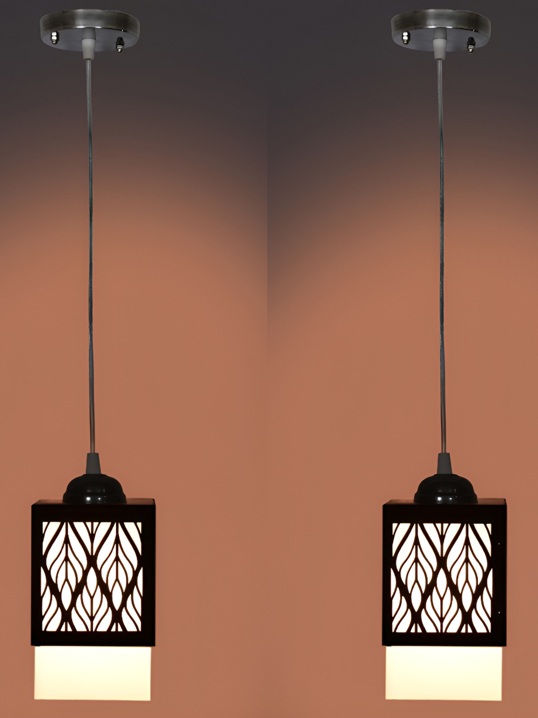

1ST TIME Black 2 Pcs Rectangular Textured Ceiling Lamps