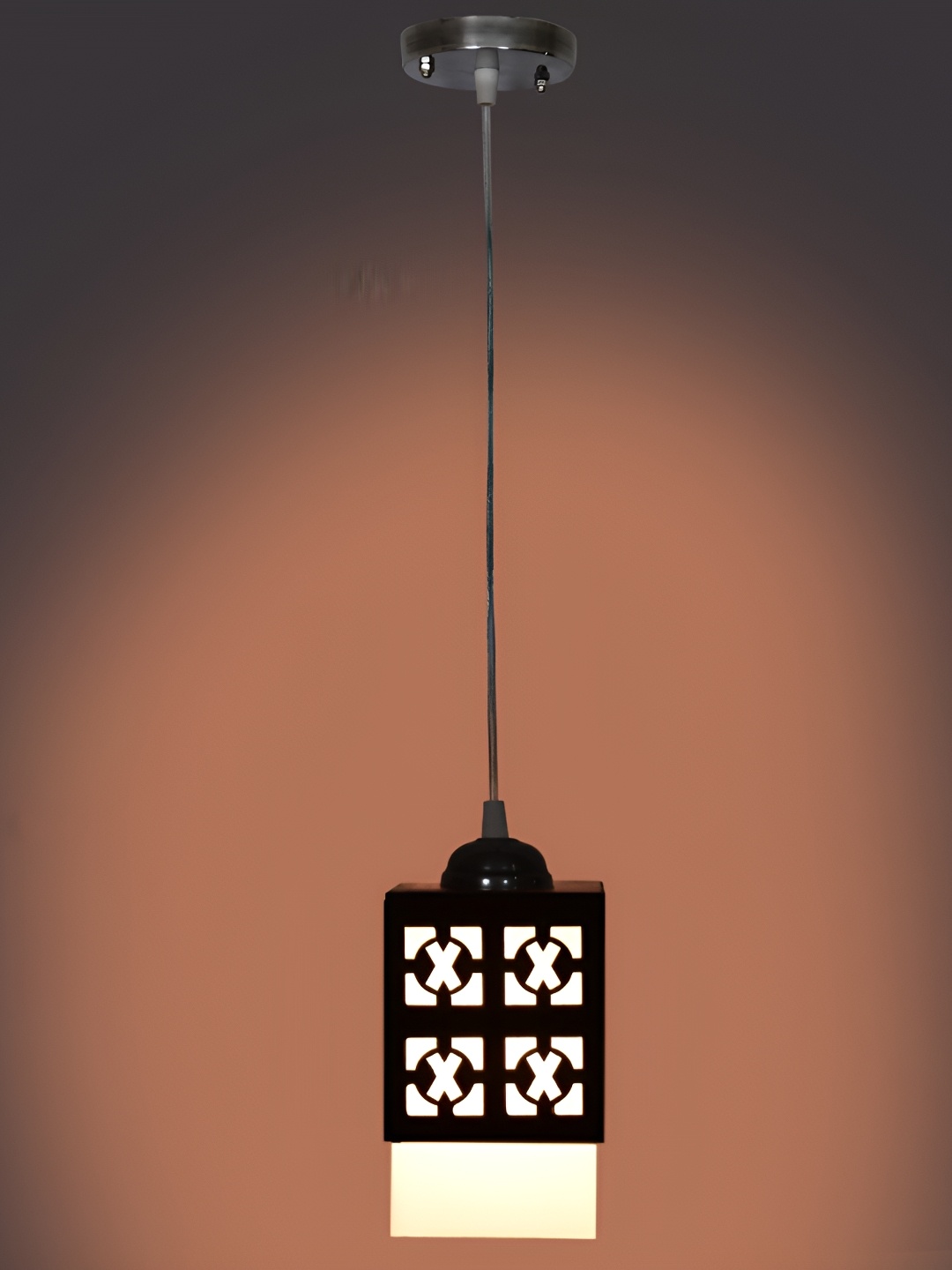 

1ST TIME Black Textured Wooden Contemporary Ceiling Lamp