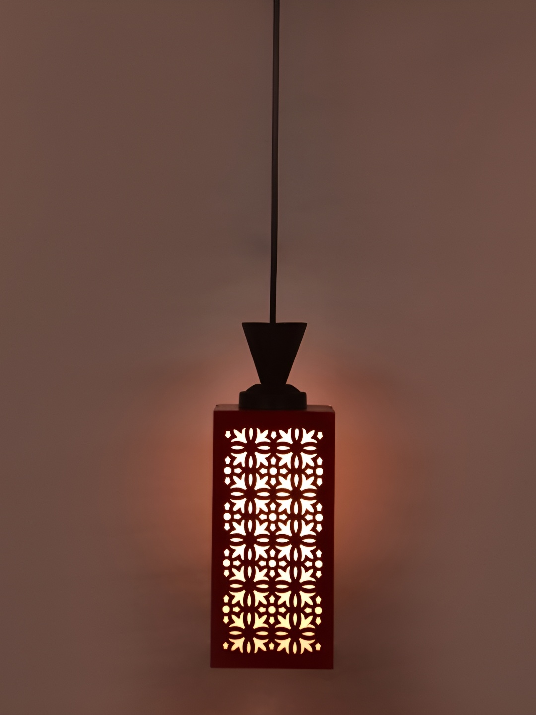 

1ST TIME Red Textured Wooden Rectangle Contemporary Ceiling Lamp