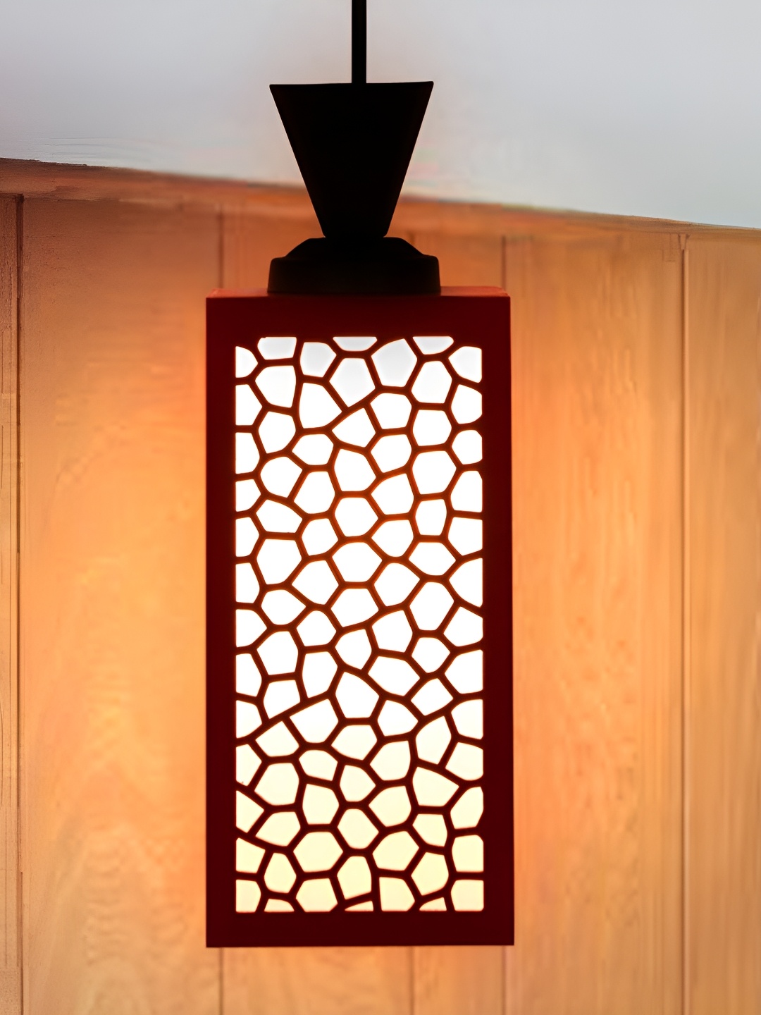 

1ST TIME Red Rectangular Textured Ceiling Lamp