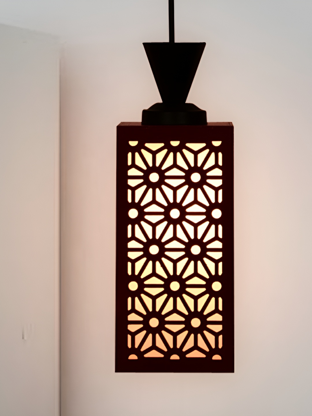 

1ST TIME Red Textured Contemporary Wooden Ceiling Lamp